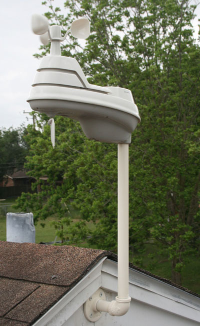 AcuRite homemade PVC pipe weather station mount