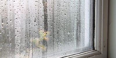 Condensation on a window inside a house