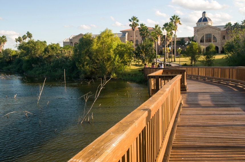 Wooden bridge at the University of Texas at Brownsville