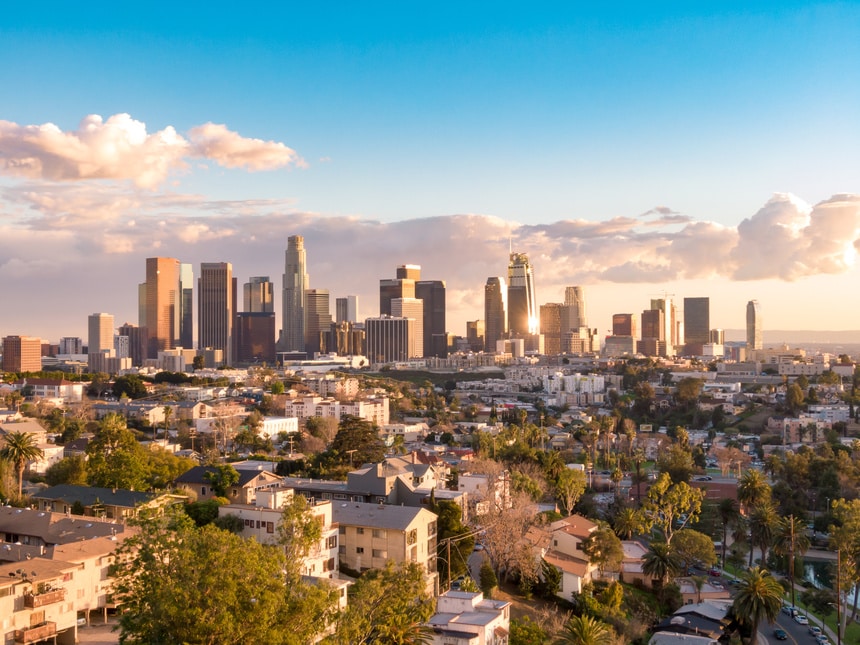 Aerial view of downtown Los Angeles, California