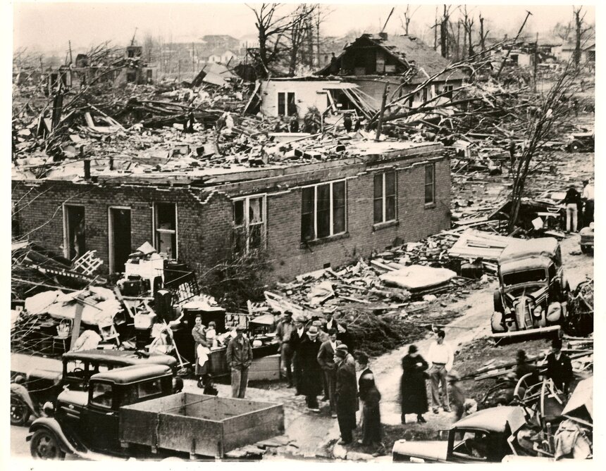 Tornado damage in Tupelo, Mississippi April 5, 1936